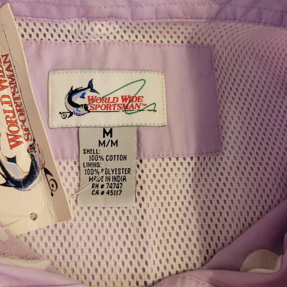 World Wide Sportsman Women's NWT Short Sleeve Button Up Vented Shirt  Medium - Picture 7 of 11